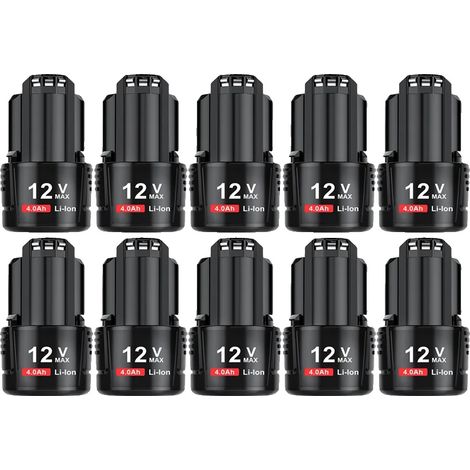 Ersatzbatterie, 4000 mAh Kapazität, 12 V Spannung, 10 x 4,0 Ah Batterien (1/2)