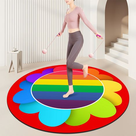 HSS-Tapis de gym à domicile, tapis absorbant les chocs et le bruit pour salles de sport,convient pour la corde à sauter et les exercices cardio - rond de 100 cm de diamètre-140x140cm