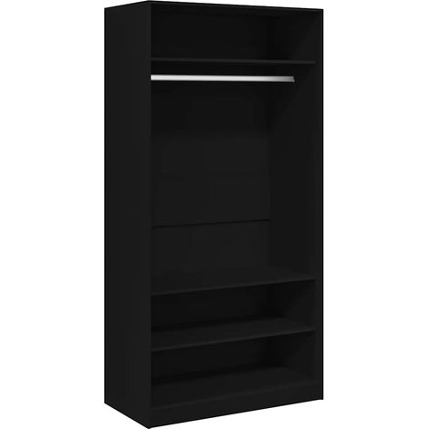 Maison Exclusive - Kleiderschrank Schwarz 100x50x200 cm Holzwerks (1/5)