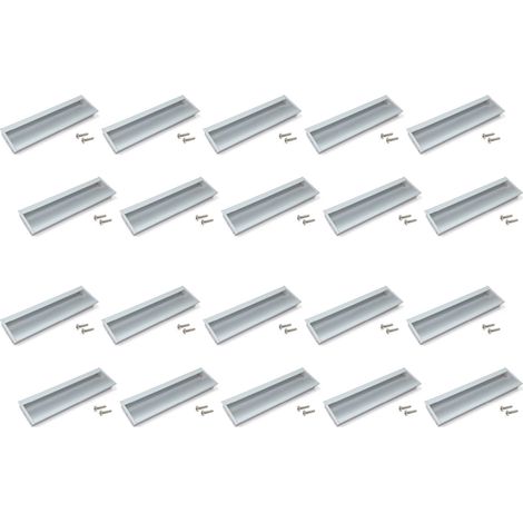 Emuca Lot von 20 Möbelgriffe Alfafar, L190mm, 160mm Achsenabstand, Aluminium, matt eloxiert