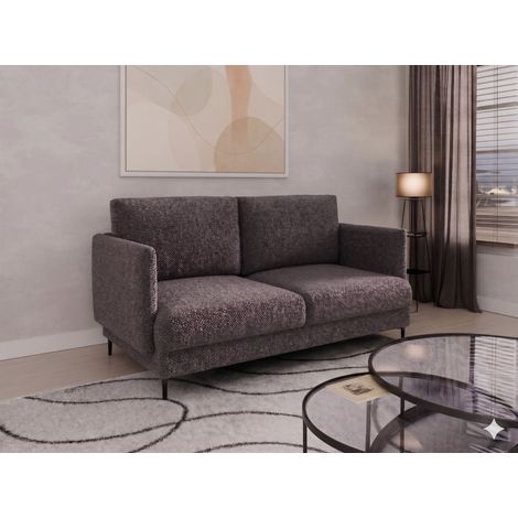 Sofa Designersofa HELMER 2-Sitzer Stoff Baloo Grafit
