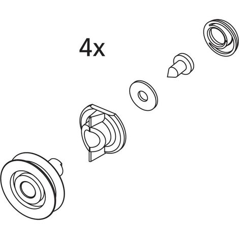 Kermi 2533892 EBIN015 Set Laufrolle oben