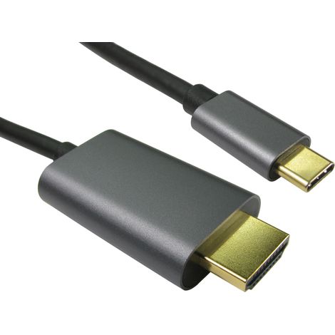 Câble USB RS PRO, HDMI mâle vers Male USB-C, Noir, 1m ( Prix pour 1 )