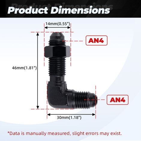 Automotive modification parts 0° 90° aluminum alloy male and female adapter for oil cooling - AN4-AN4-90° (1/4)