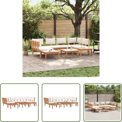 vidaXL Teaksofa -  Gartensofa-set 4 pcs Braun und Creme (1/5)