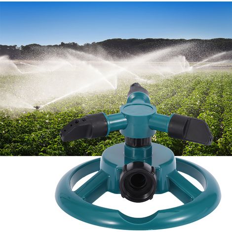 Arroseur rotatif 360° à 3 buses pour système d'irrigation de jardin, ABS, vert, 15x15x9 cm, EU/US (1/5)