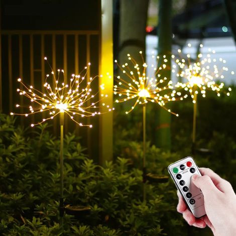 Luci natalizie energia solare Fuochi d'artificio 80 Led Luce calda telecomando (1/2)