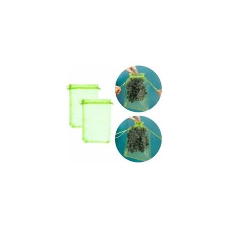 100 sacchetti protettivi per grappoli d'uva, dimensioni: 30 x 20 cm, colore: verde, con coulisse, offrono una protezione completa contro vespe e uccelli, Materiale: Organza - Crezuo