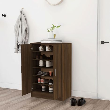 Mueble zapatero madera contrachapada roble marrón 60x35x92 cm vidaXL