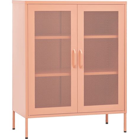 Maison Exclusive - Armoire de rangement Rose 80x35x101,5 cm Acier (1/5)