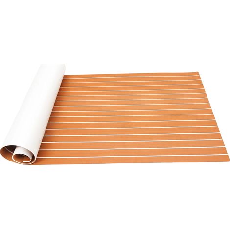 Revêtement de bateau, mousse EVA, design antidérapant, Marron Blanc (1/2)