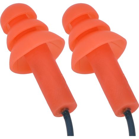 Bouchons d'oreilles en silicone avec cordon pour réduction du bruit, protection auditive détectable par détecteur de métaux (1/5)