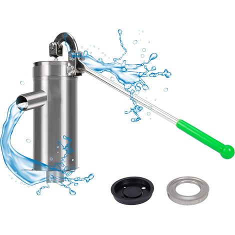 Bomba manual - Bomba de agua manual - Acero inoxidable - Ahorro de energía - 10 m de profundidad - Para el hogar, jardín, patio, etc. (1/5)