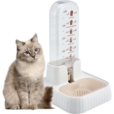 Fuente de agua para gatos/perros de 500 ml: filtro desmontable, llenado por sifón, indicador visual.