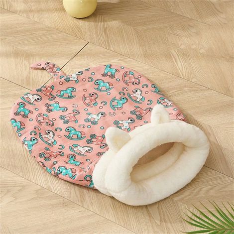 Sacos de Dodo pour Chat & Petit Chien, 55x45cm, Sac de Dodo Épais en Velours Chauffant, Conception Semi-Fermée pour Isolation Thermique en Hiver (1/5)