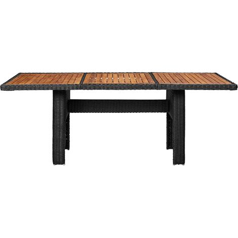 Maison Exclusive - Garten-Esstisch Schwarz 200x100x74 cm Poly Rat (1/5)