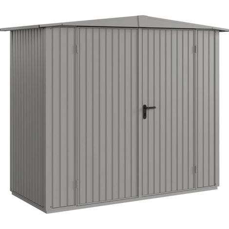 Hörmann Metall-Gerätehaus Berry Classic mit Satteldach Typ 1, 259 x 121 cm, graualuminium, 3,1 m², 2-flüglige Tür (1/5)
