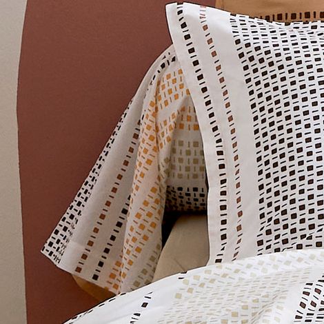 Taie de traversin à esprit géométrique en coton Cuivre 86x240 cm