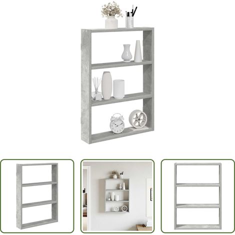 Rangement mural - Étagère murale gris béton 43x9x60 cm bois d'ingénierie (1/5)