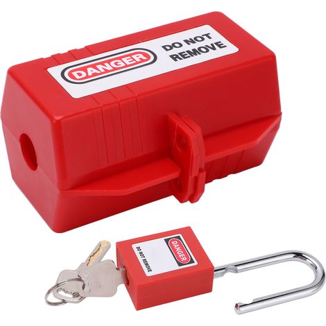 Kit de verrouillage de sécurité pour prise électrique avec cadenas de 38 mm (1,5 po) de long pour climatiseurs, téléviseurs, industrie chimique, grand coffret de verrouillage (1/5)