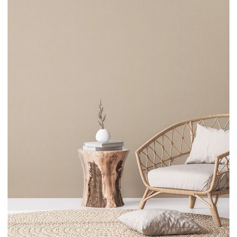 A.S. Creation Natural Living 386621 Vliestapete Einfarbig 10.05 x 0.53 m Beige Wohnzimmer Schlafzimmer Flur Küche Esszimmer Badezimmer Bad Arbeitszimmer Büro Diele (1/5)