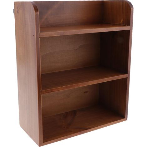 Étagère de chevet en bois à 3 niveaux, meuble de rangement cubique rouge