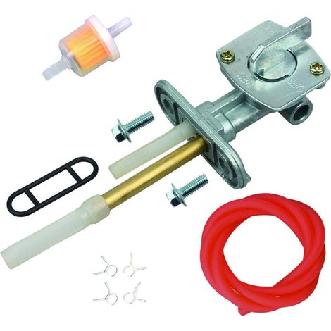 DOLASO Kraftstoffhahn für Tracker 250 TTR125 YFB KLF300 2003–2011 mit Kraftstofffilter (1/5)
