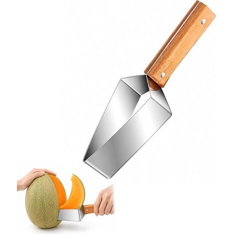 Coupe-pastèque Triangulaire – Trancheur Acier Inoxydable, Couteau Multifonction Fruits Melon, Pomme (1/5)
