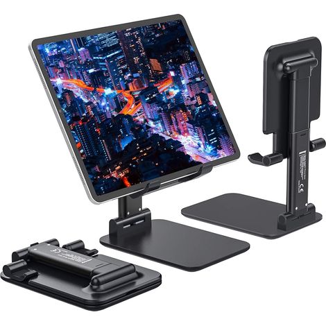 Support de Tablette - Alliage d'aluminium - Réglable en Hauteur et Angle - Antidérapant - Pour iPad Air Huawei Samsung Xiaomi Lenovo - 1 Pièce (1/5)