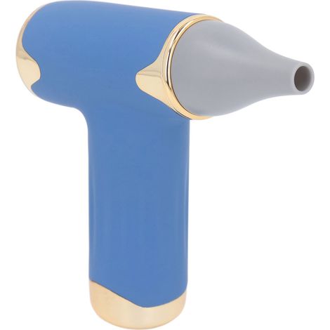 Sèche-cheveux électrique 60 W, haute vitesse, 4 réglages de ventilation, sans pales, batterie 1100 mAh, souffleur de poussière portable, bleu (1/5)