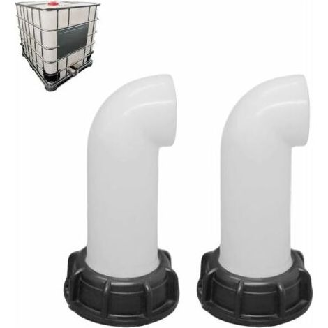 CHOYCLIT Raccord et autre accessoire pour cuve de récupération d'eau,2 pcs Buse de réservoir d'eau Valve,Vanne Cuve a Eau, Adaptateur de Réservoir d'eau IBC 60mm,pour Réservoir IBC Mort(Blanc) (1/2)