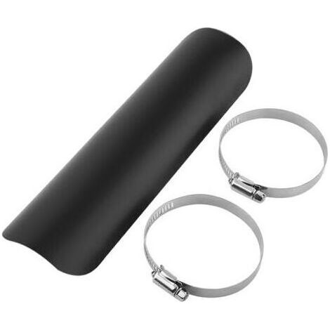 Bouclier Thermique, Pare Chaleur Échappement de Moto, Cache de Silencieux D'échappement de Moto, Couvercle Protection D'échappementThermique Tuyau D'échappement Heat Shield(Noir) (1/5)