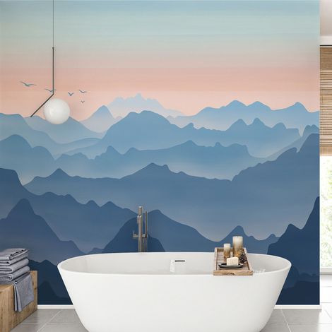 Papier peint panoramique - Montagnes - 130 cm x 131 cm (1/4)