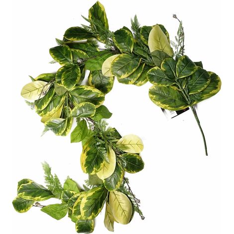 180cm Artificial Garland Trailing Hanging Golden Ficus Plant Realistic (1/4)