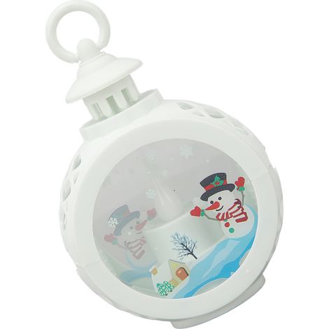 Décoration de Noël : Bougie suspendue bonhomme de neige blanc rond, ornement pour sapin de Noël, petite bougie décorée à suspendre (1/5)