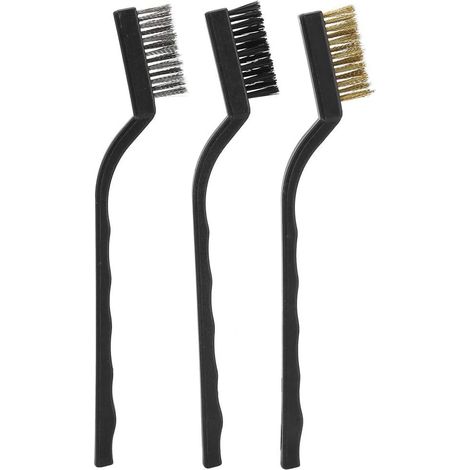 3 pcs Mini Brosse Métallique Poignée Courbée Brosse De Maçonnerie Brins De Fil pour Le Nettoyage du Tronc d'arbre Burr Bonsai Brosse Outil De Nettoyage De Jardin (1/5)