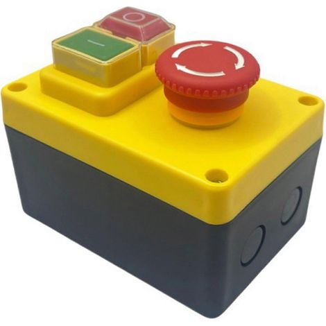 2 interrupteurs à bouton-poussoir électromagnétiques KJD17D 250 V 16 A pour arrêt d'urgence d'outils électriques et de machines-outils (1/5)