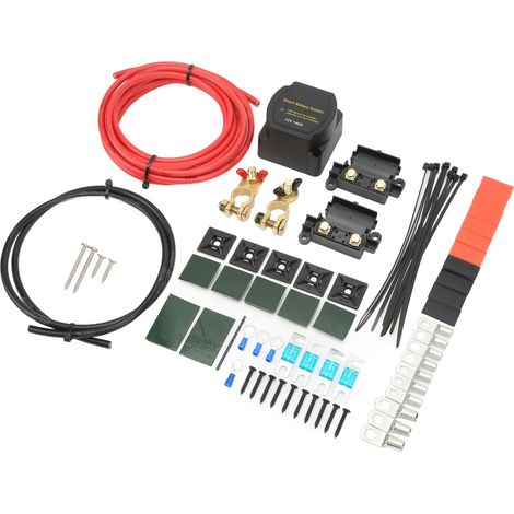 Kit répartiteur de batterie double 140A 12V, relais sensible à la tension avec protection haute et basse tension pour voitures, camping-cars, camions, SUV et bateaux (1/5)