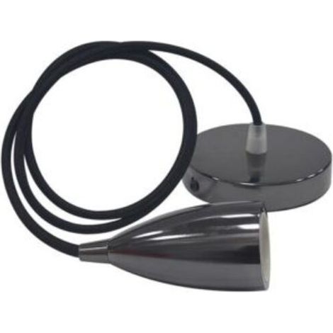 Suspension câble (1m) Edison perle noir E27 IP20 max 60W (1/3)
