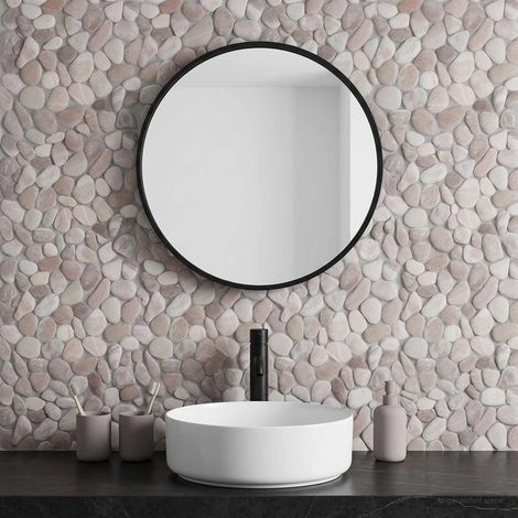 vidaXL Pavimenti in ciottoli Beige e Rosa Pallido 30 x 30 cm (1/5)