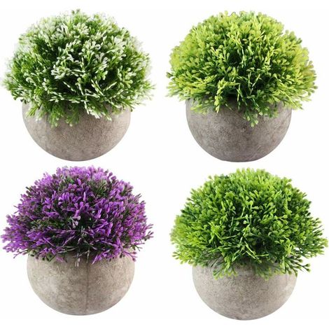 4pcs Mini Plante Succulente Artificielle Plante Bonsaï Décoration Maison, Jardin, Cuisine, Mariage,Bureau Intérieur et Exterieur (1/4)