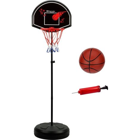 Panier de basket sur pied pour enfants - Réglable - Ensemble avec ballon et pompe