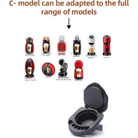 Adaptateur Réutilisable Capsules Nespresso pour Dolce Gusto Type-C Acier Inoxydable 304 Compatible Genio Piccolo Infinissima (1/5)