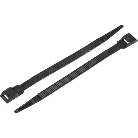 Serre-câble RS PRO 180mm x 9 mm Noir en Nylon 66, x 250 ( Prix pour Sachet de 250 )