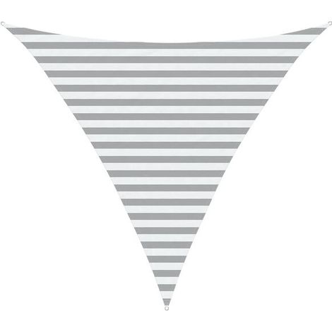 Voile d'ombrage gris clair et blanche, 3 x 3 x 3 mètres (1/5)