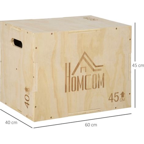 Holz-Plyo-Box 45 x 40 x 60 cm, 3 Höhen, mit Grifföffnungen, natur OKMYHOME (1/5)