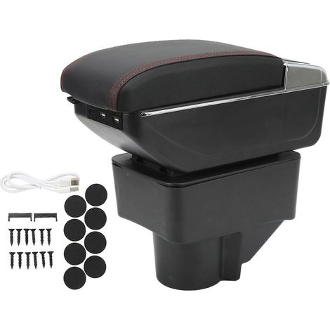 Accoudoir central de console avec 7 ports USB. Remplacement confortable à double couche pour Ford Fiesta 2008-2018. (1/5)