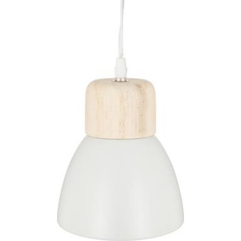 Lampe Suspension Métal "Cloche" 19cm Blanc (1/2)