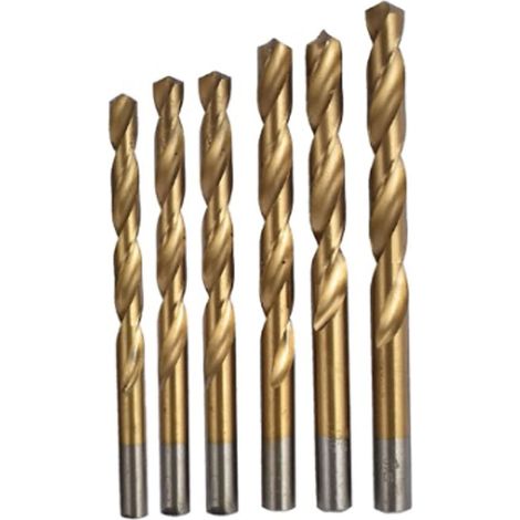 Coffret de 19 forets hélicoïdaux (1-10 mm), dents brillantes, revêtement en titane, pour aluminium, bois et plastique (1/5)