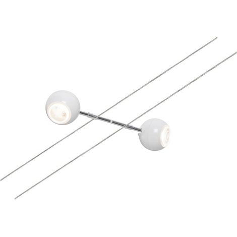 Paulmann dean cavo spot 2line dimmerabile 2x2,7w luce calda 2700k colore cromo e bianco 94202